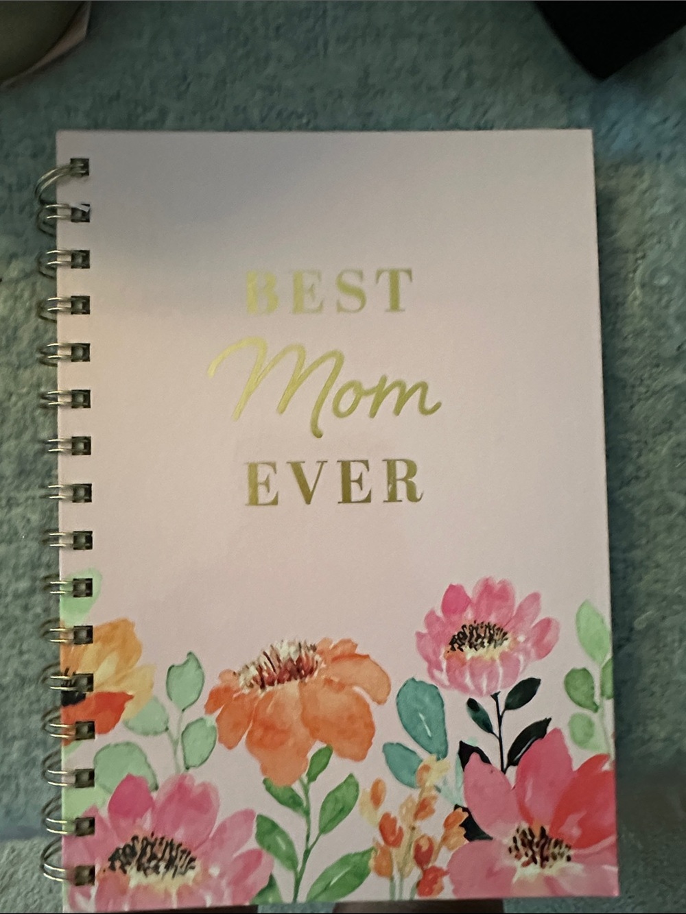 Nordstrom Floral "Best Mom Ever" Pink Spiral Notebook